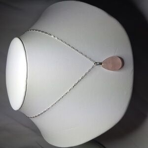 Sterling Silver Chain with Rose Quartz Pendant
